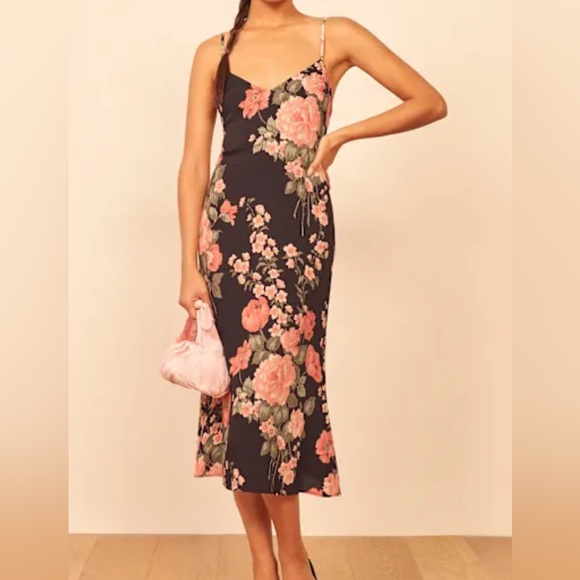 Reformation Dresses & Skirts - Reformation Floral Dress - Black and Pink